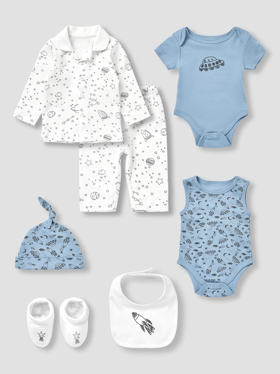 Set of 8 Clothing Gift Set with Space Print