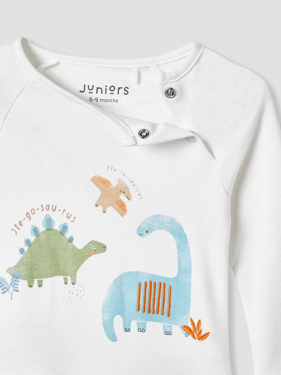 Dinosaur Print Sleepsuit with Long Sleeves