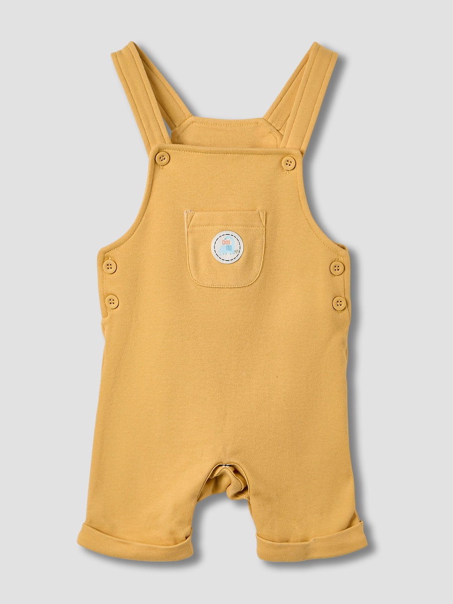 Solid Dungarees and T-Shirt Set