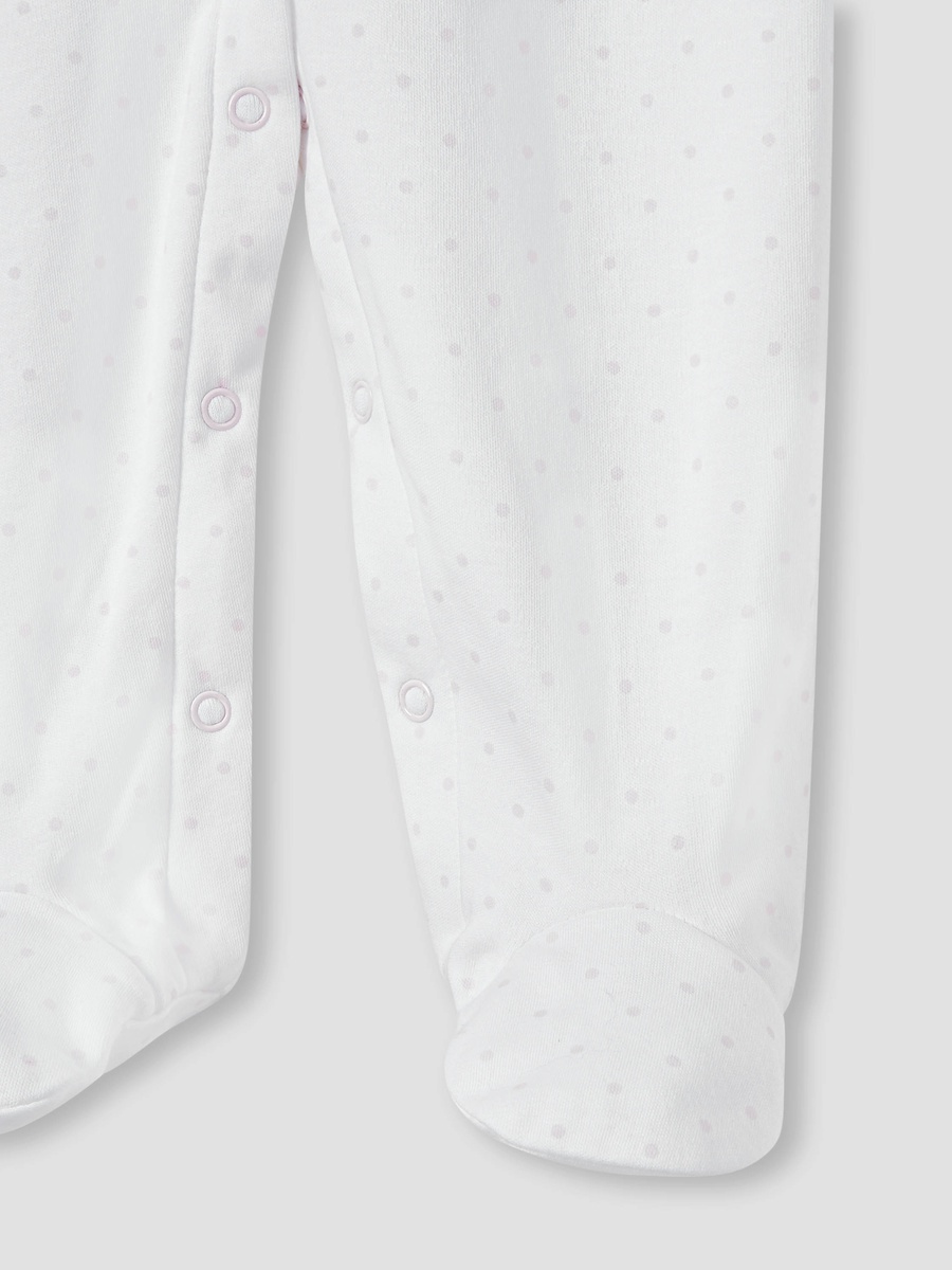 Bunny Embroidered Sleepsuit with Button Closure