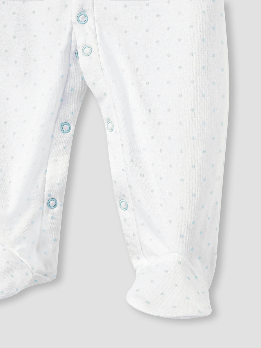Elephant Embroidered Sleepsuit with Button Closure