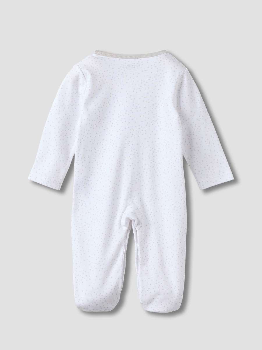 Sheep Embroidered Sleepsuit with Long Sleeves