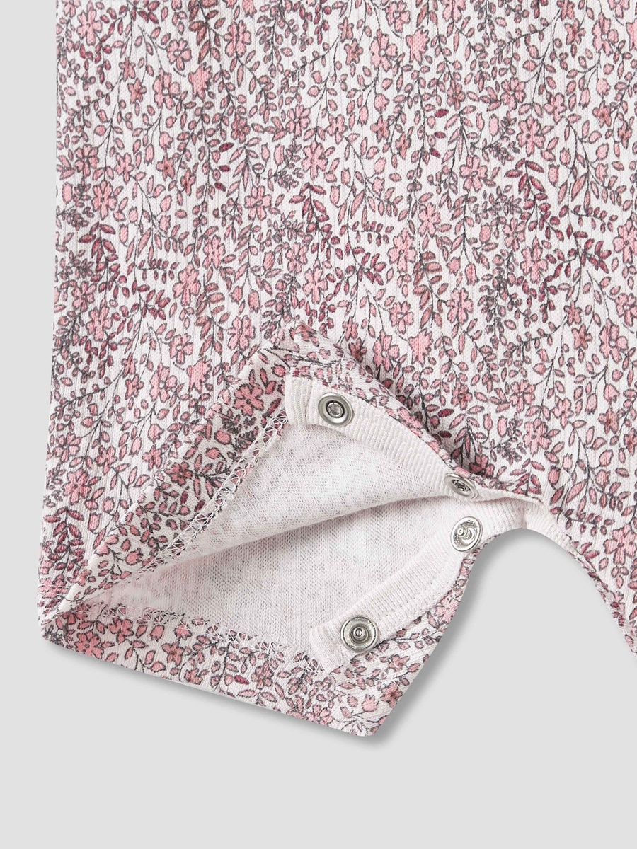Floral Print Romper with Short Sleeves - Set of 2