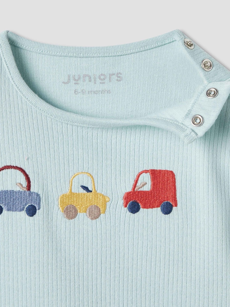 Car Print Romper with Short Sleeves - Set of 2
