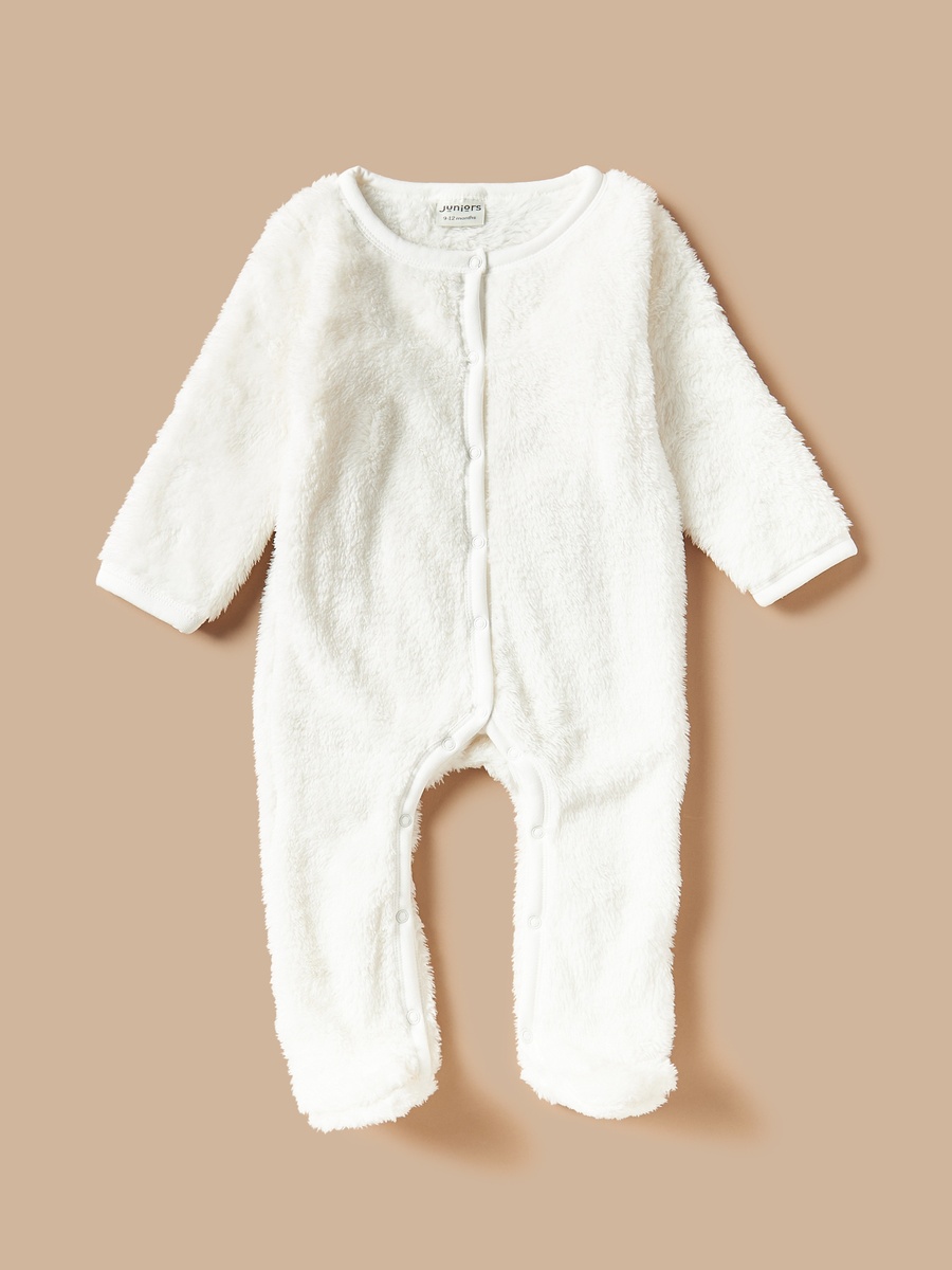 Textured Sleepsuit with Long Sleeves