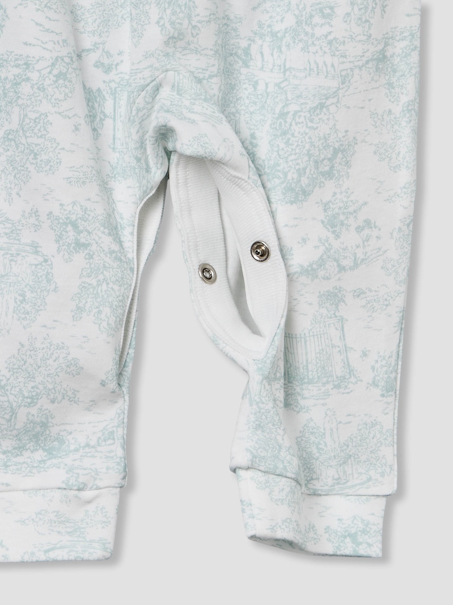 Peter Pan Collar Long Sleeves Sleepsuit with Smock Design