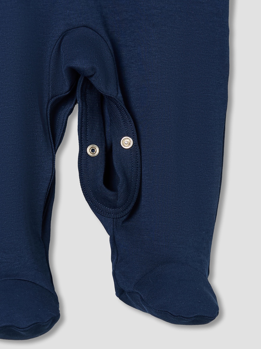 Cotton Collared Long Sleeves Sleepsuit with Horse Embroidery