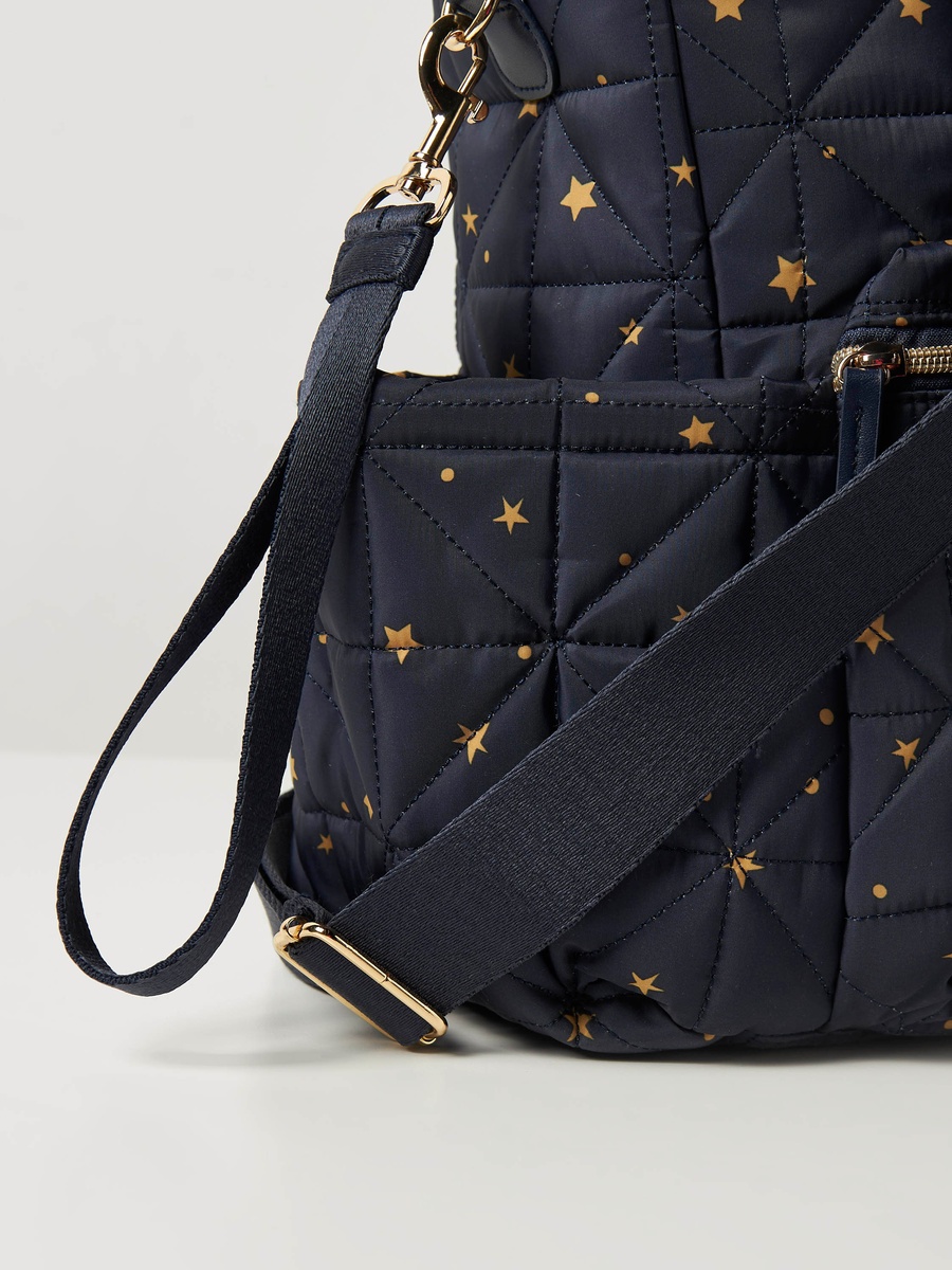All-Over Star Print Quilted Diaper Shoulder Bag