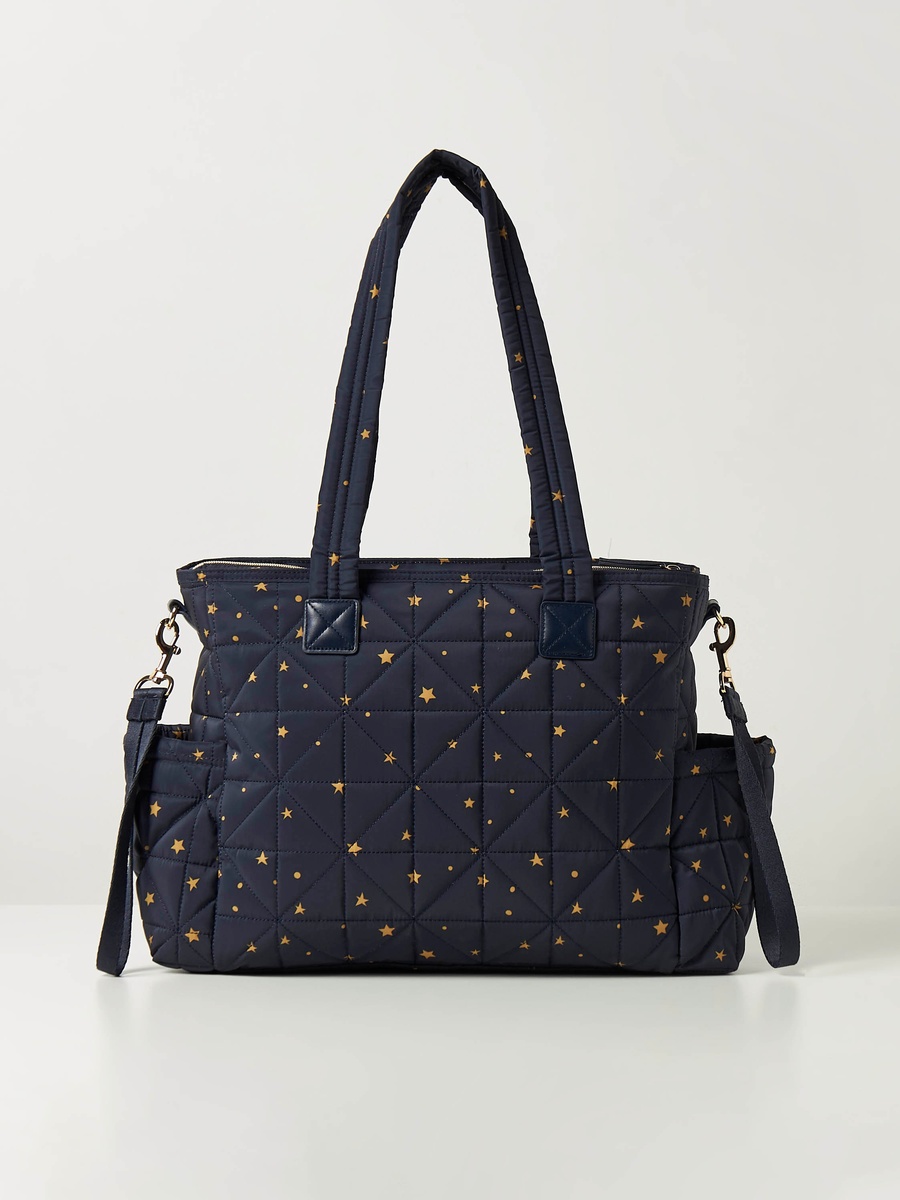 All-Over Star Print Quilted Diaper Shoulder Bag