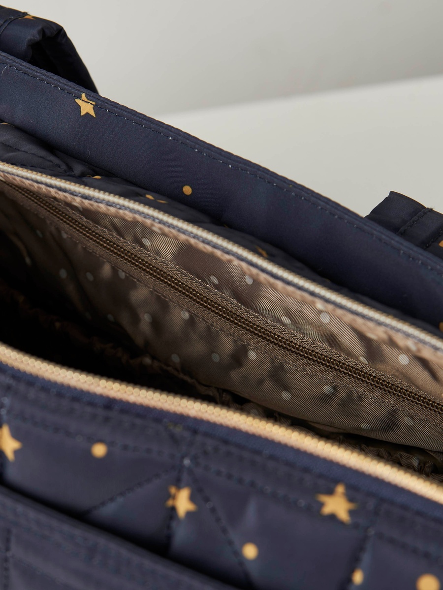 All-Over Star Print Quilted Diaper Shoulder Bag