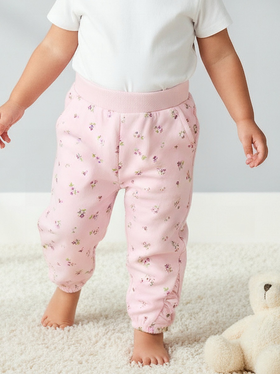 Elasticated Joggers with Floral Print
