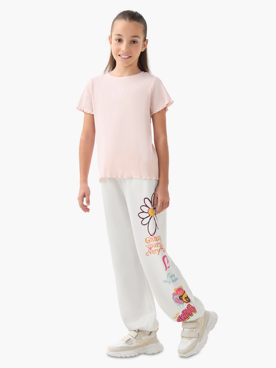 Elastic Wait Joggers with Graphic Print