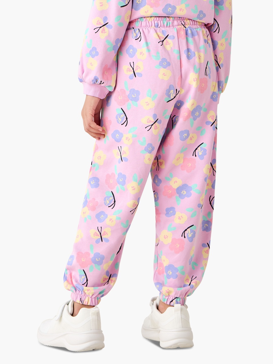 Elasticated Waist Joggers with Floral Print