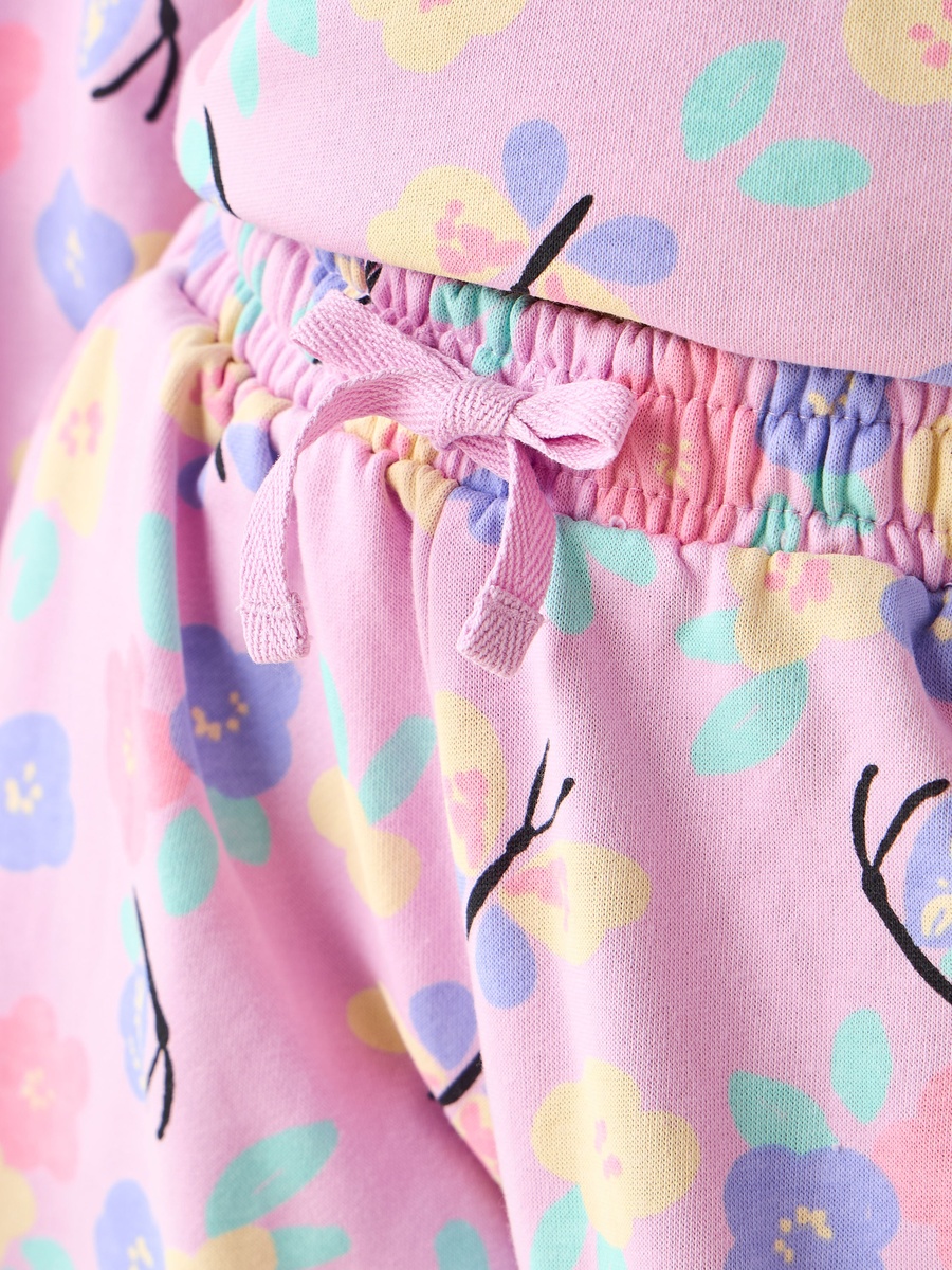 Elasticated Waist Joggers with Floral Print