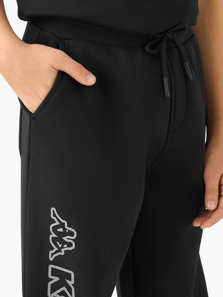 Drawstring Waist Joggers with Logo Print
