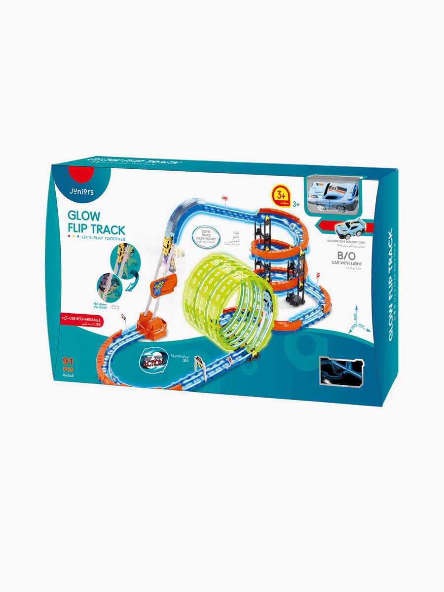 91-Piece Glow Flip Track Playset