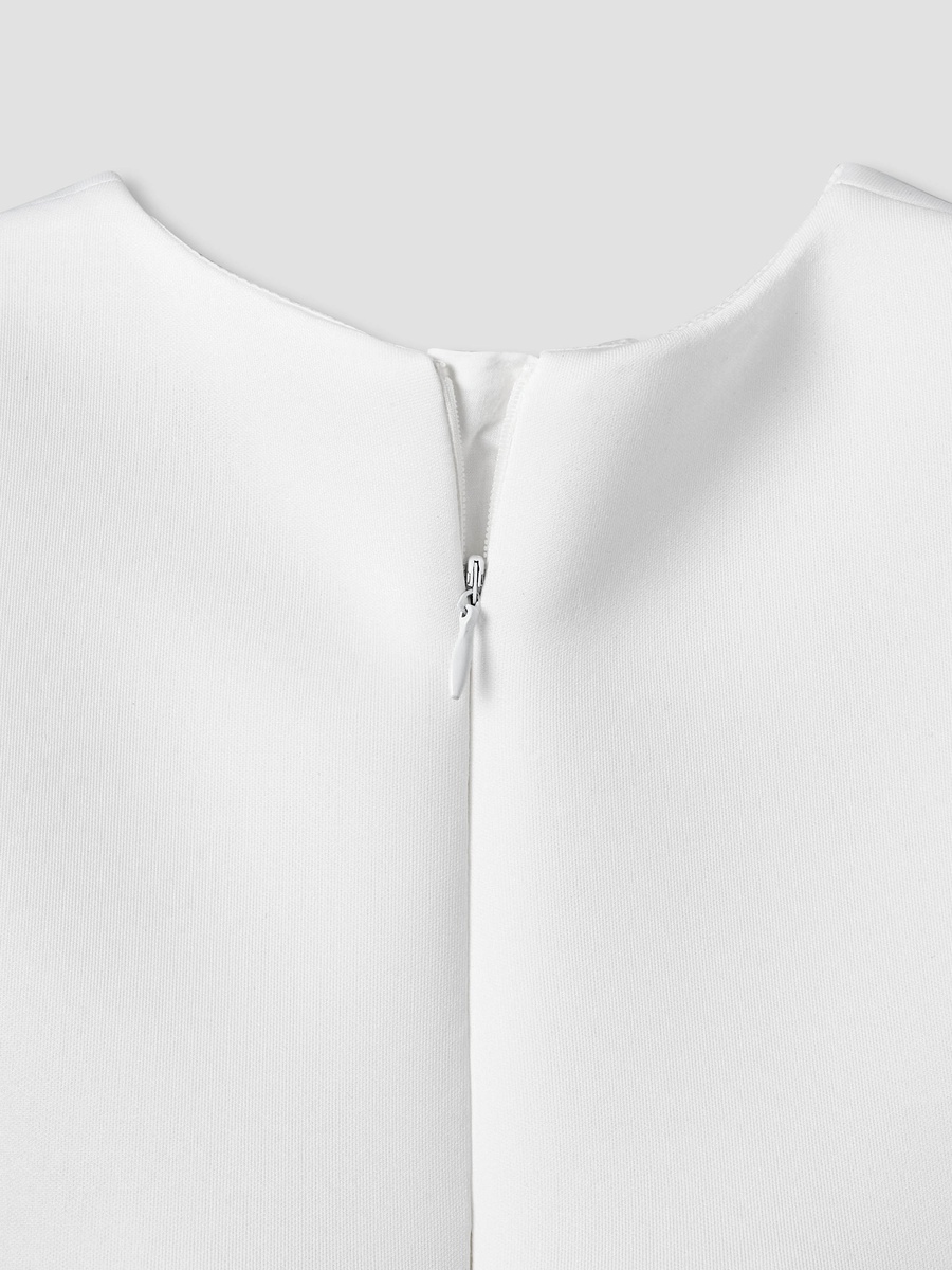 Round Neck Sleeveless Dress with Bow Accent