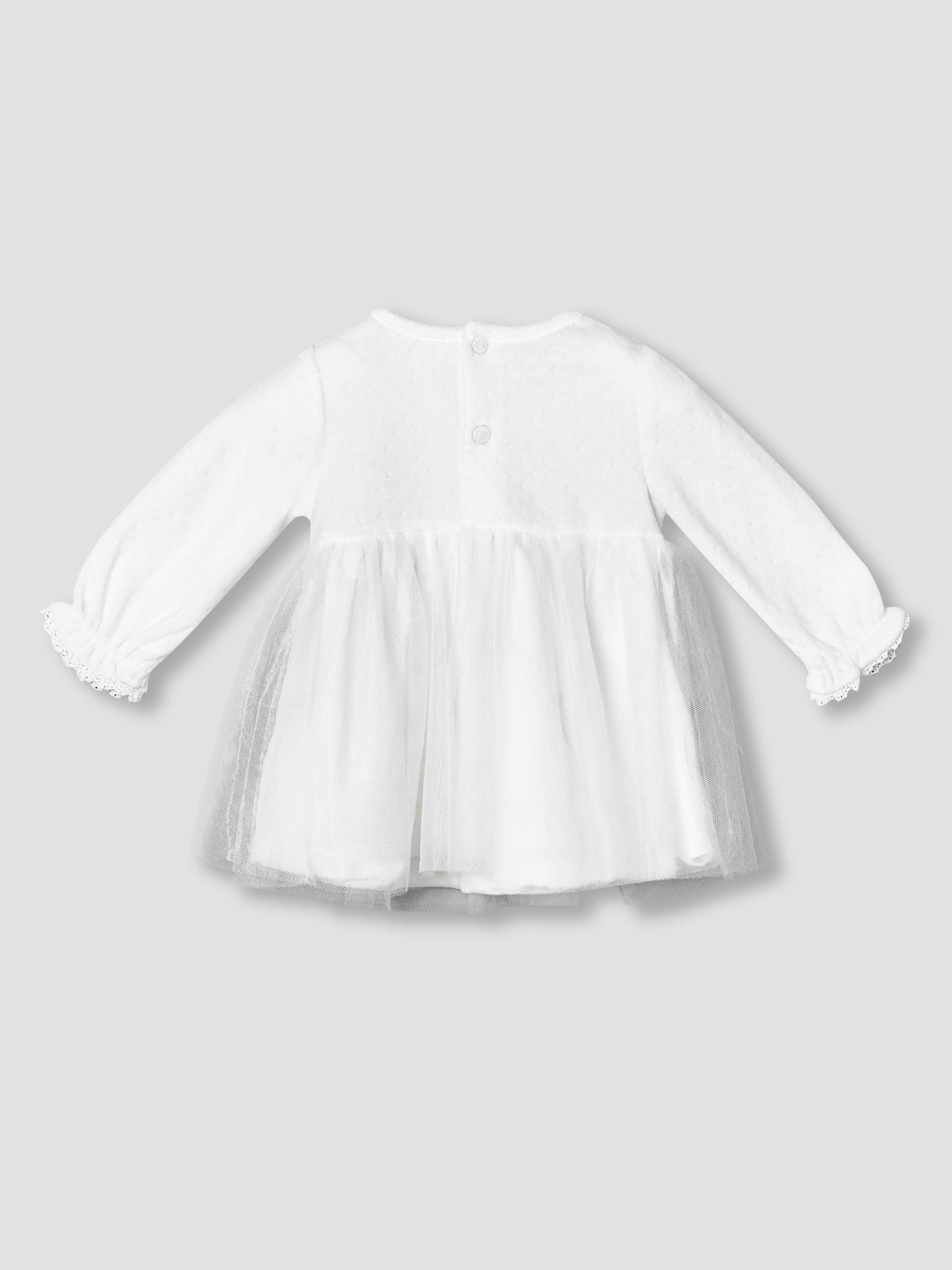 Round Neck Long Sleeves A-Line Dress with Butterfly Applique