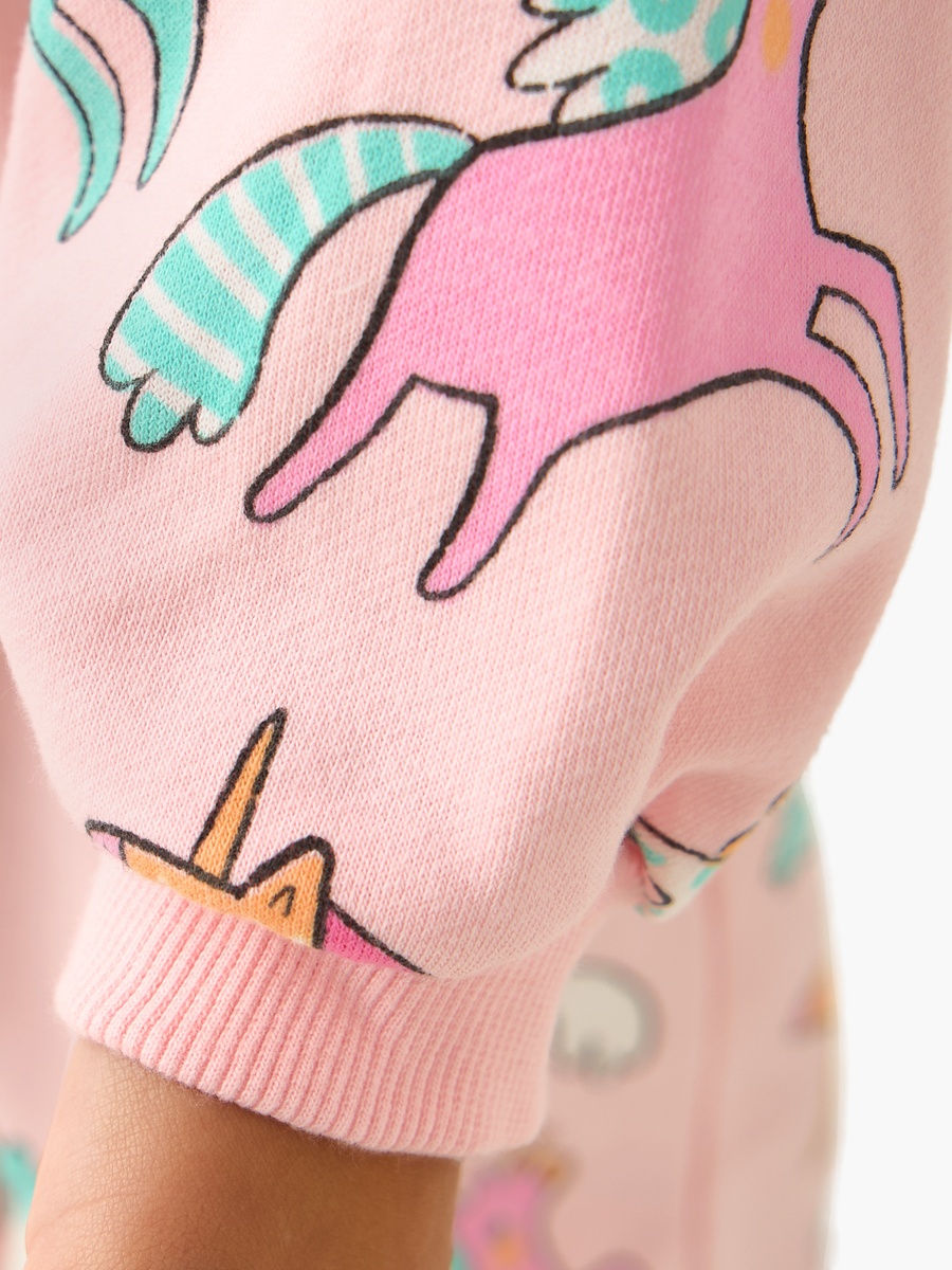 Unicorn Print Sweatshirt with Long Sleeves