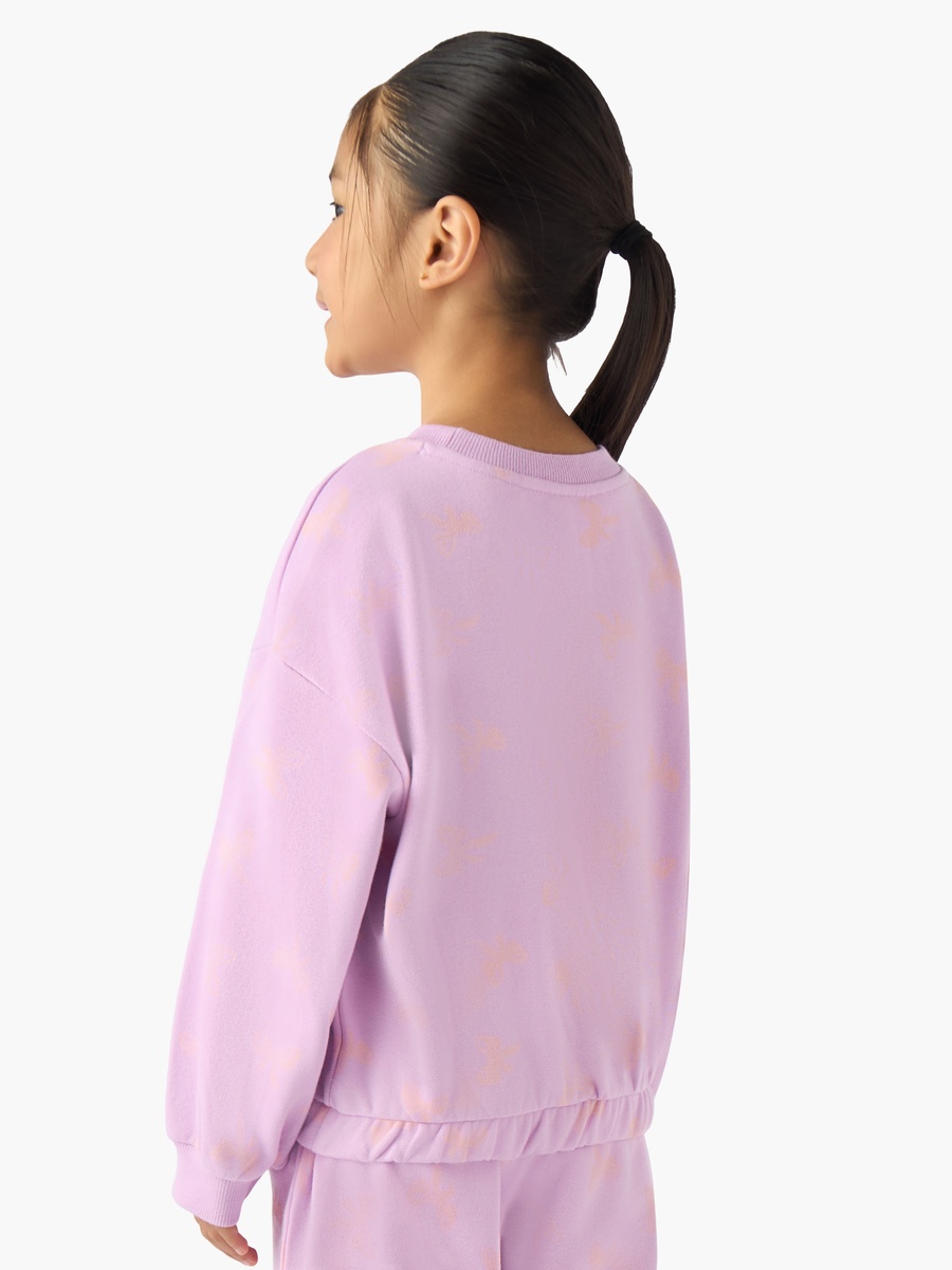 Crew Neck Sweatshirt with Bow Print