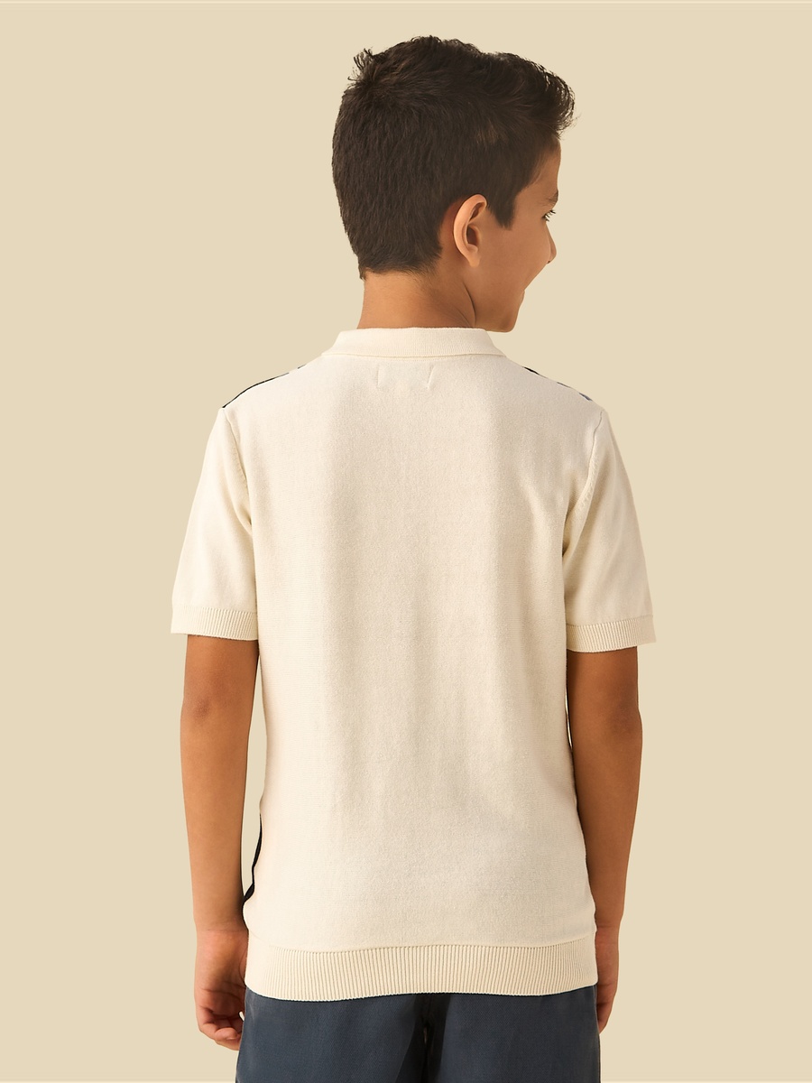 Striped Polo T-Shirt with Short Sleeves