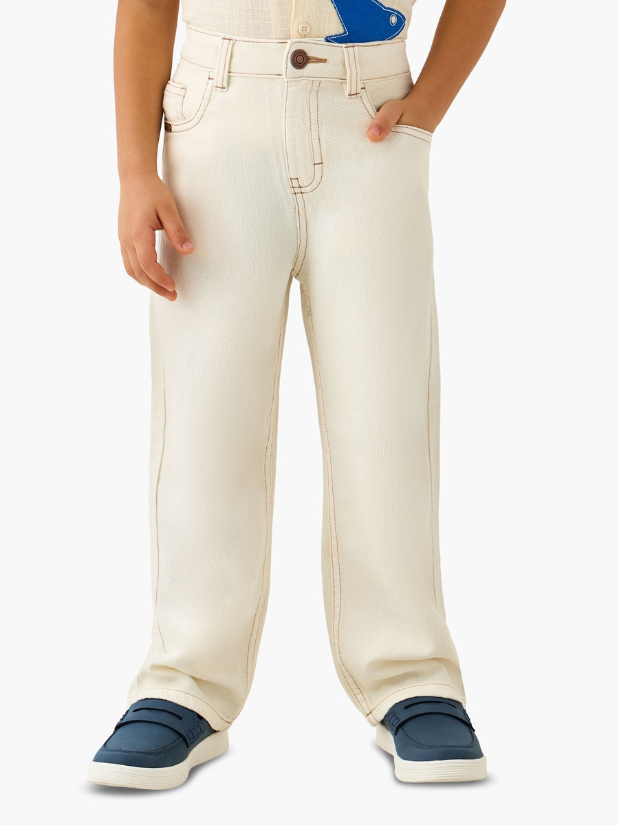 Trousers with Pockets and Buttoned Waist