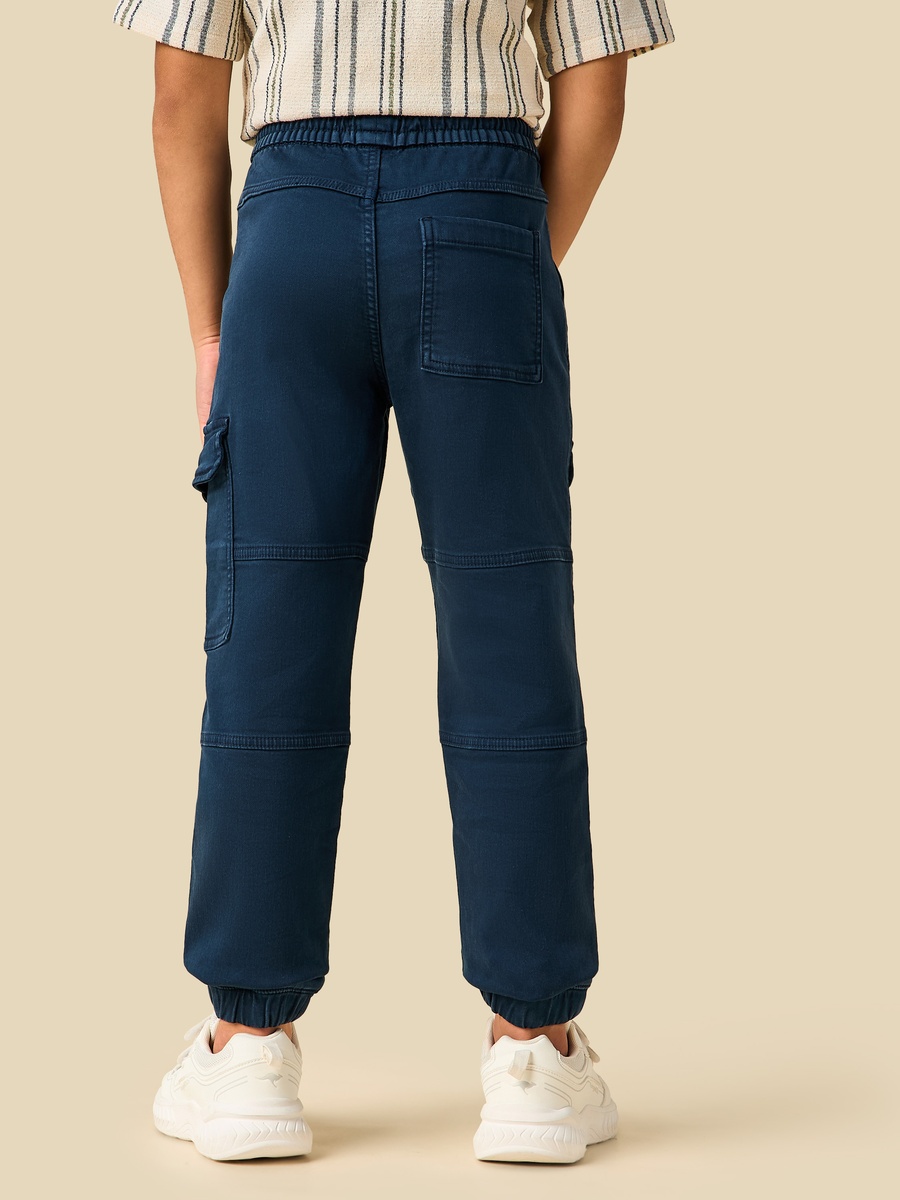 Joggers with Cargo Pockets and Drawstring Waist