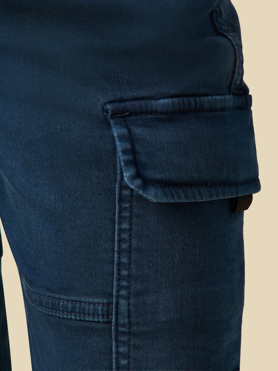 Joggers with Cargo Pockets and Drawstring Waist