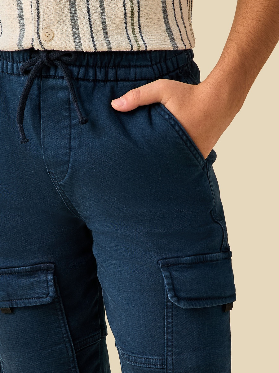 Joggers with Cargo Pockets and Drawstring Waist