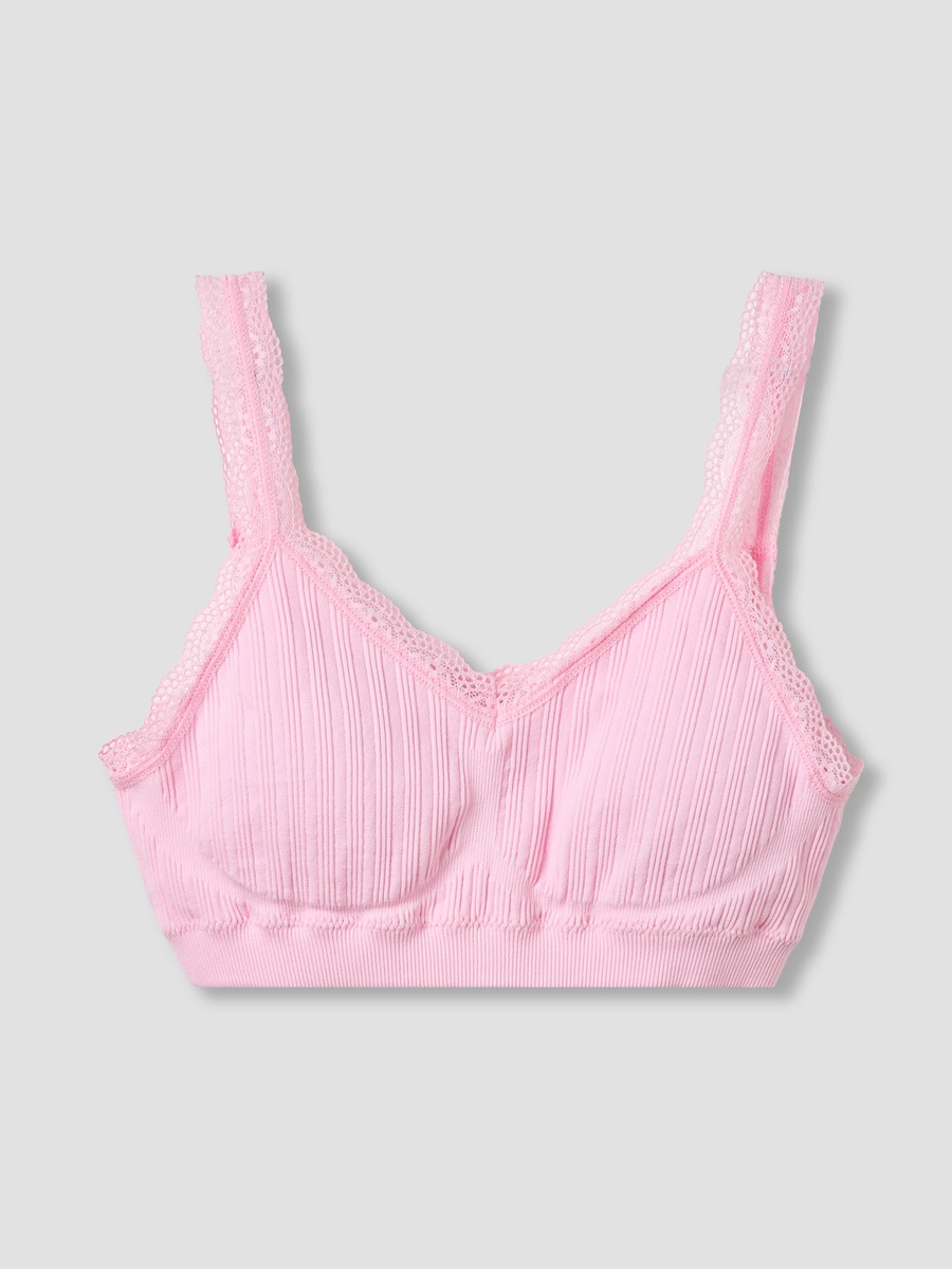 Pack of 2 Cotton Trainer Bra with Ribbed Design