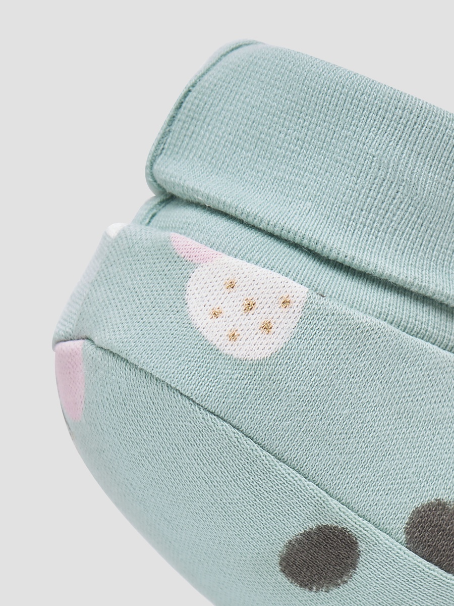 Pack of 2 Assorted Print Booties with Cuffed Hem