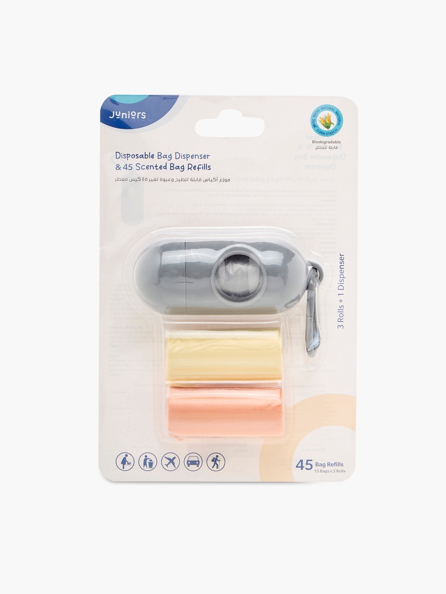 15-Piece Scented Diaper Disposal Bag Refill with Dispenser - Set of 3