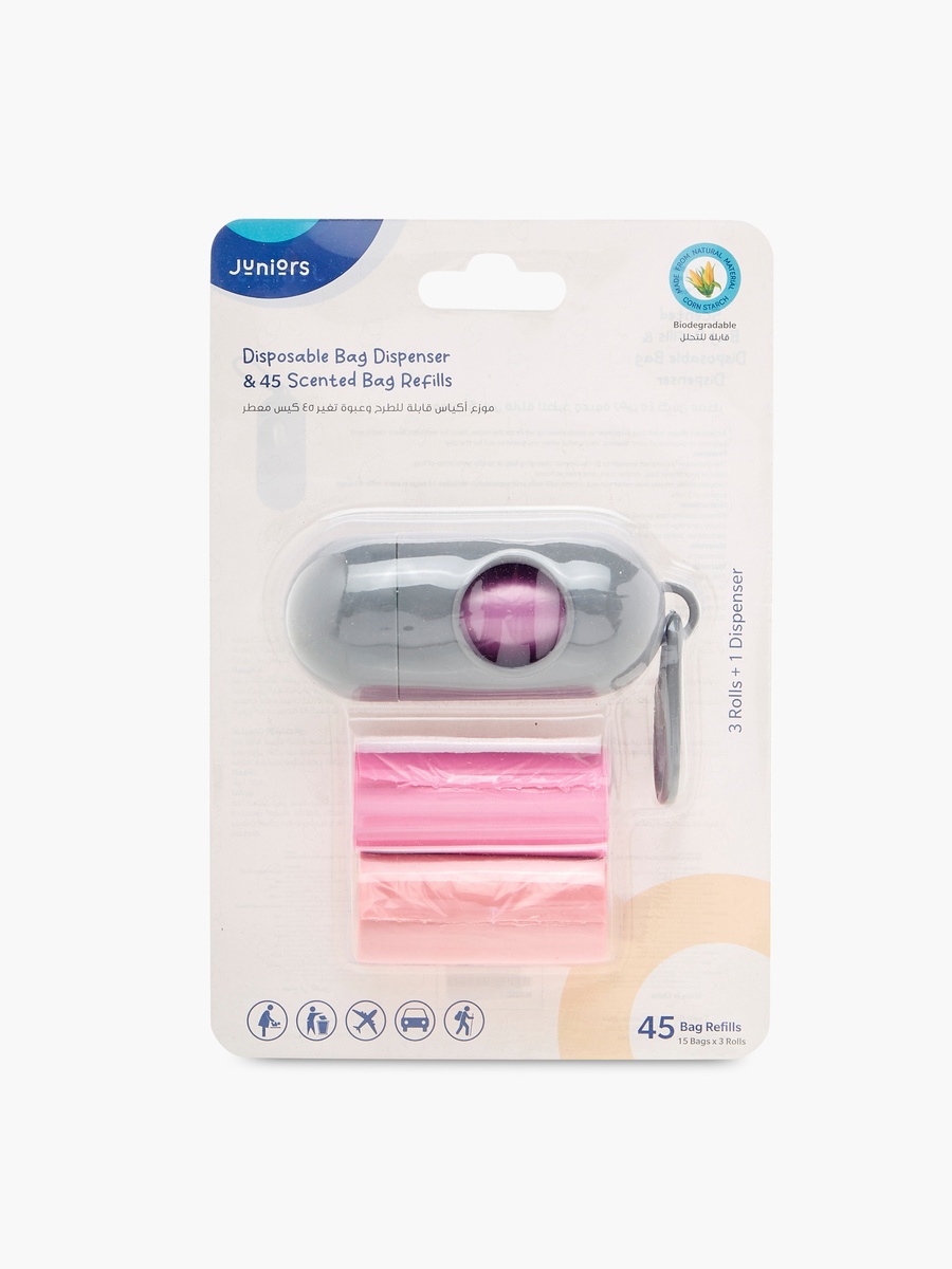 15-Piece Scented Diaper Disposal Bag Refill with Dispenser - Set of 3