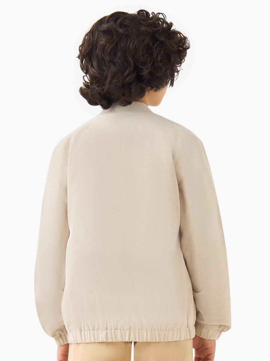 Collared Long Sleeve Jacket with Pockets