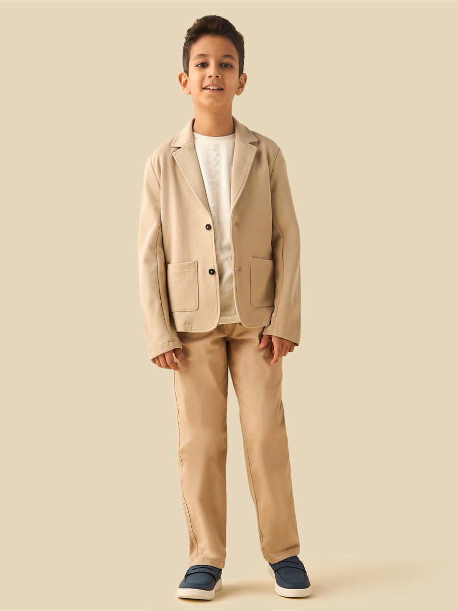 Solid Blazer with Long Sleeves