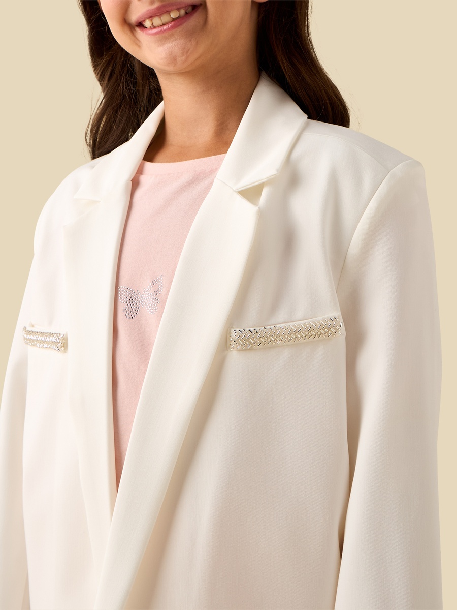 Embellished Blazer with Notch Lapel
