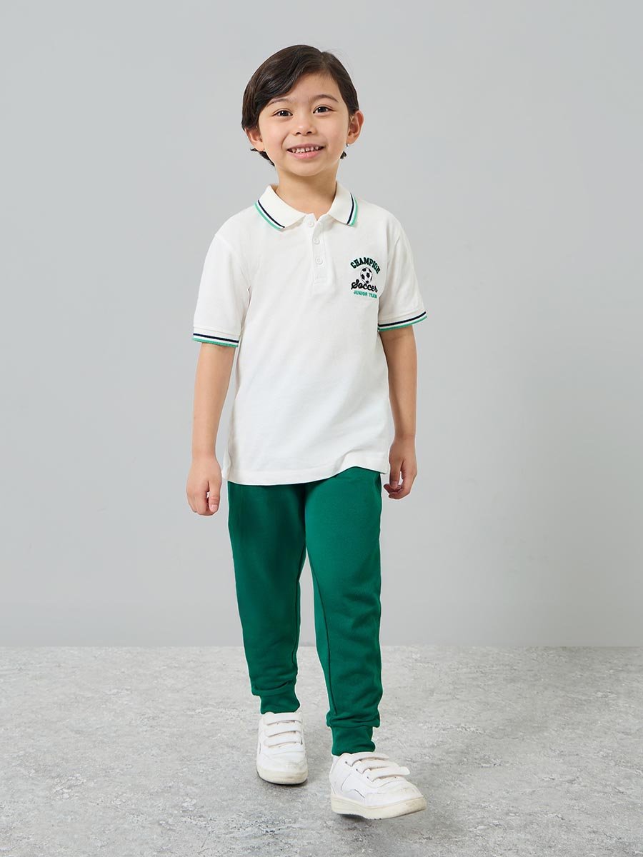 Kids Football Inspired Embroidery Polo T-Shirt