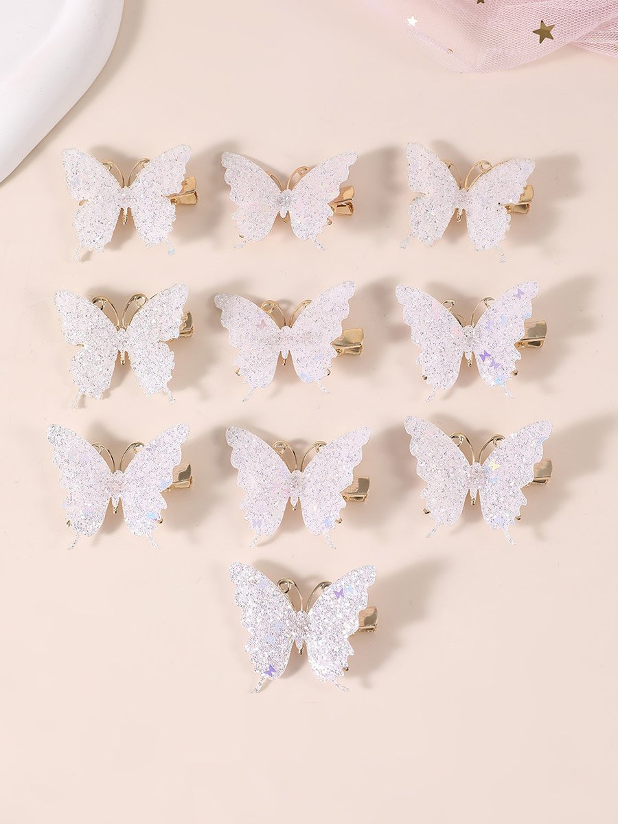 Pack of 10 - Butterfly Hair Clips