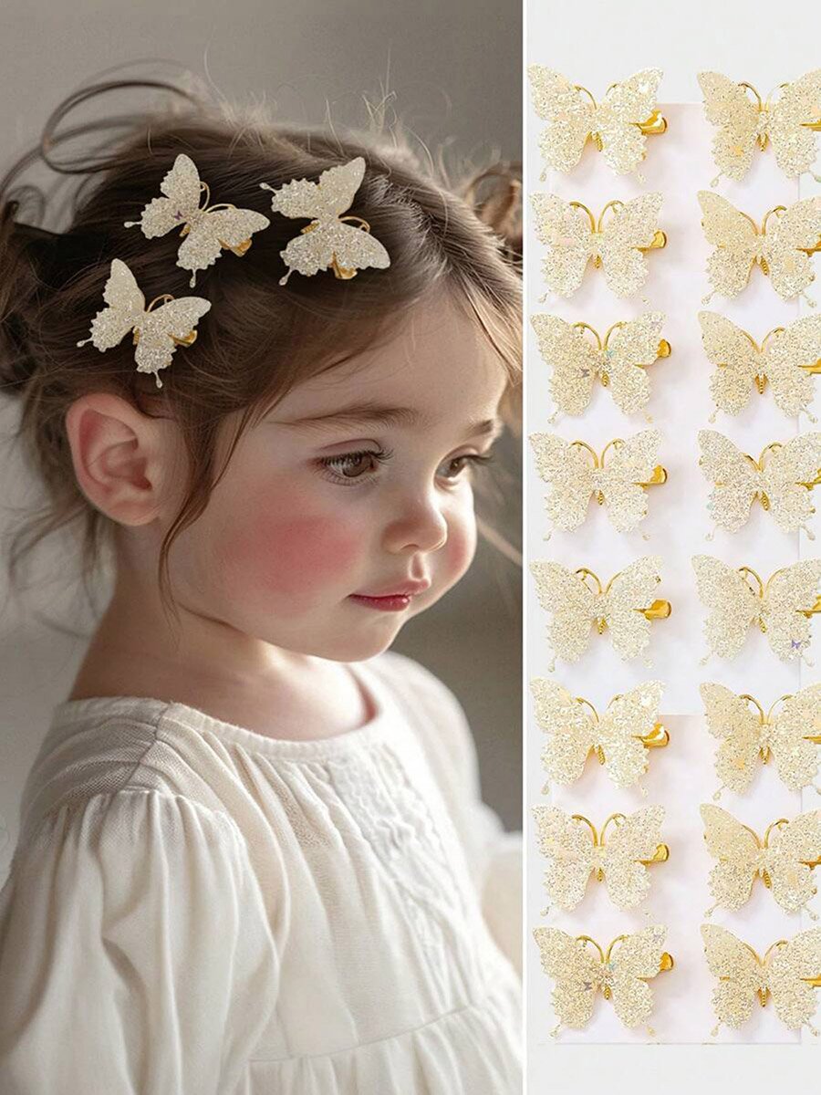 Pack of 10 - Butterfly Hair Clips