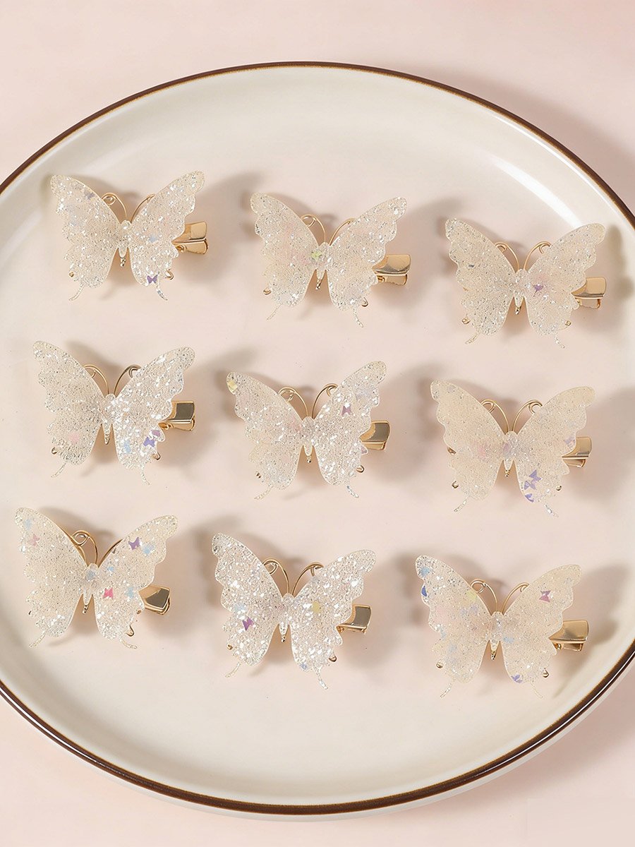 Pack of 10 - Butterfly Hair Clips