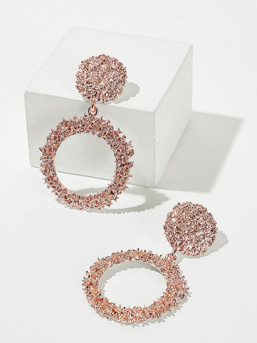 Rose Gold Tone Embellished Earrings