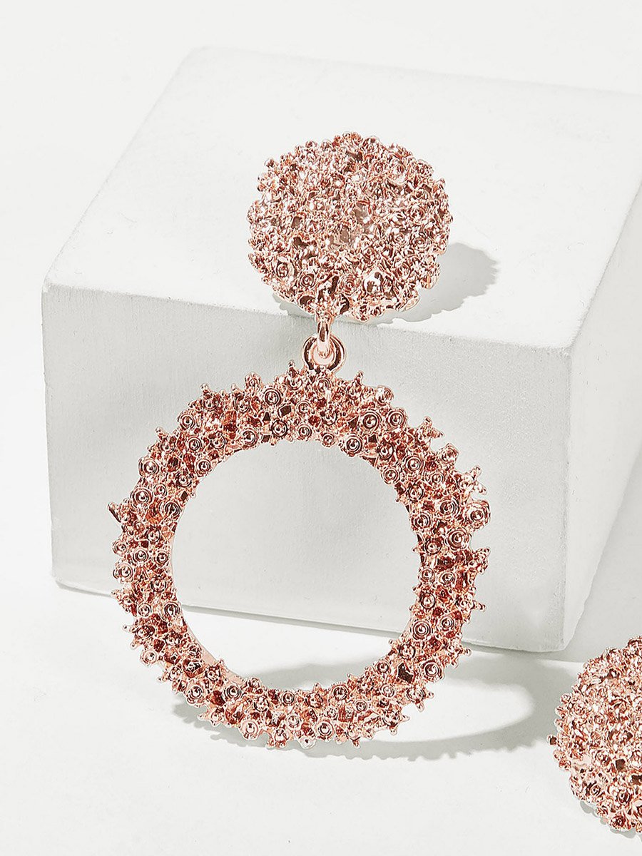 Rose Gold Tone Embellished Earrings