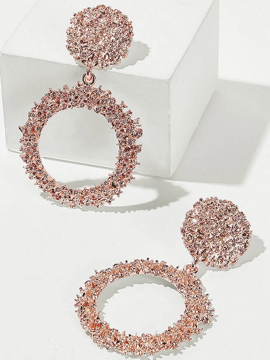 Rose Gold Tone Embellished Earrings