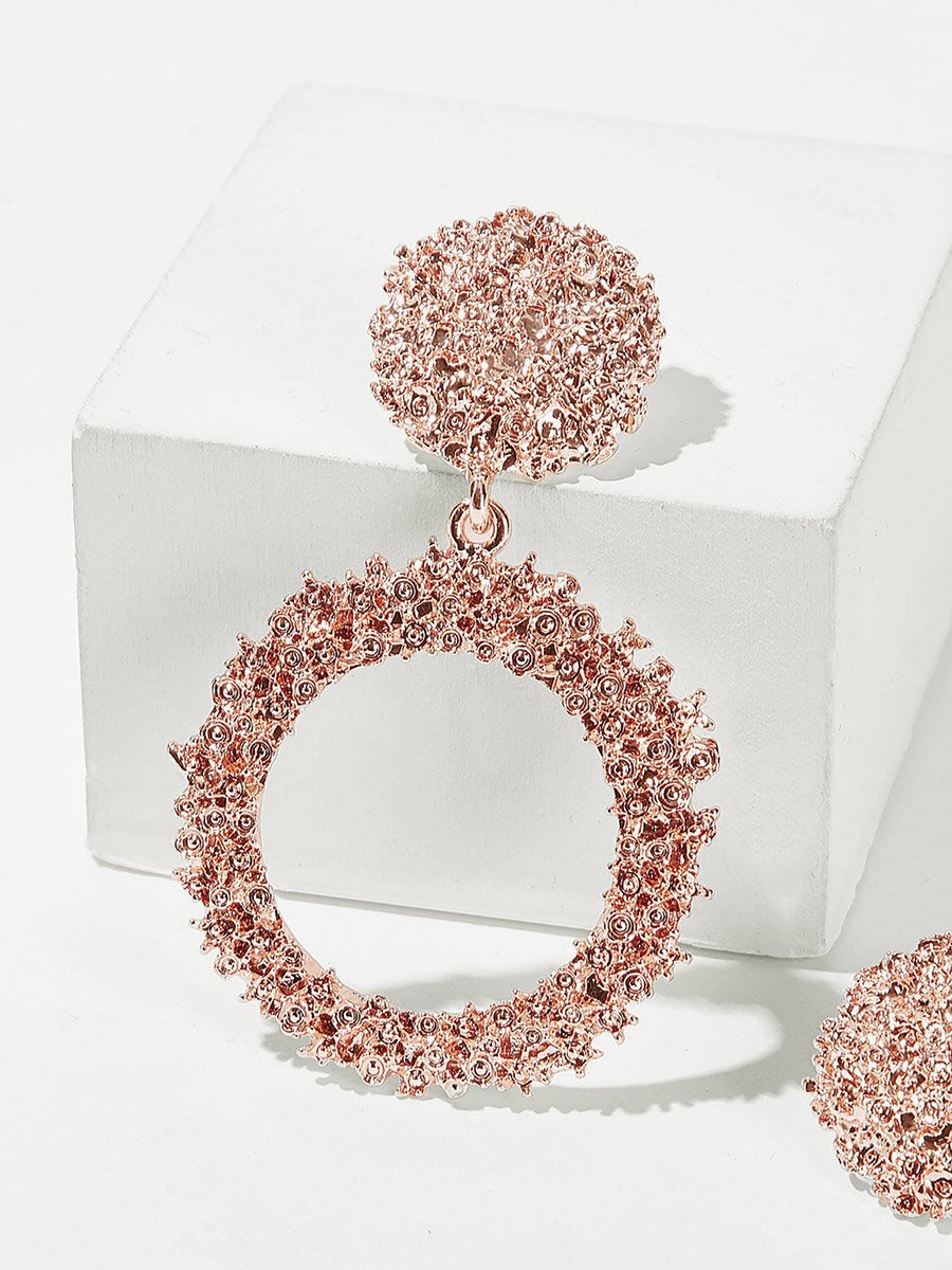 Rose Gold Tone Embellished Earrings