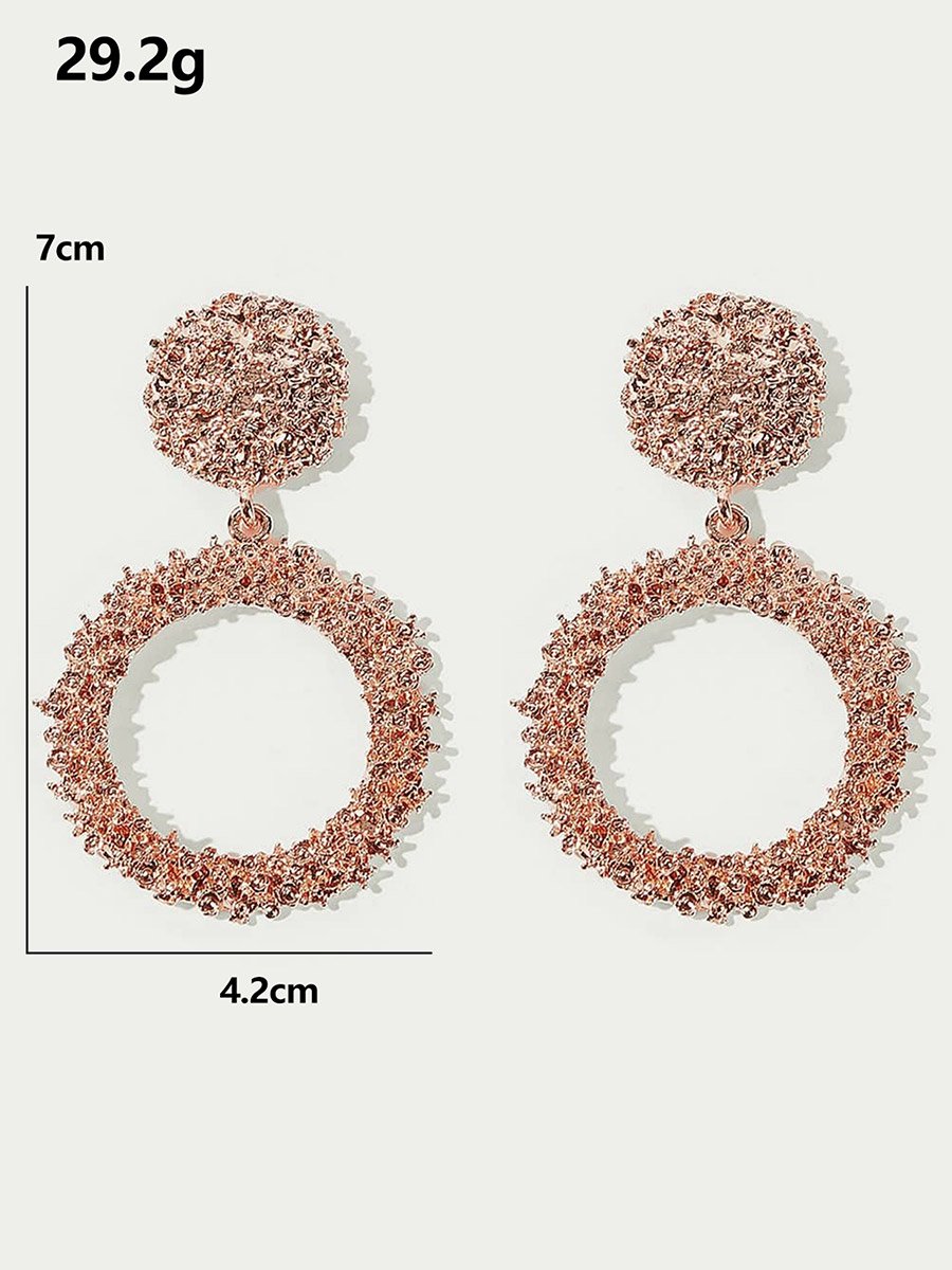 Rose Gold Tone Embellished Earrings