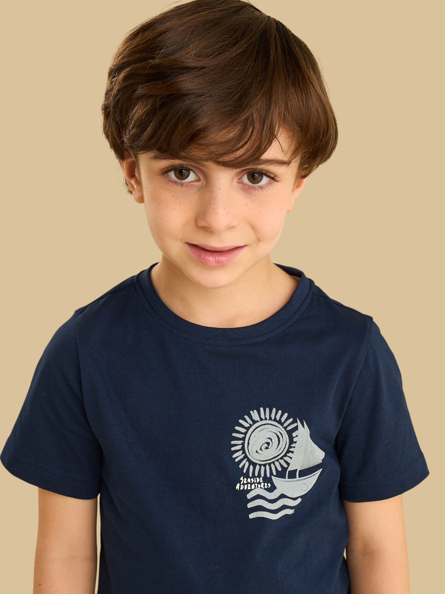 Nautical Print Cotton T-Shirt