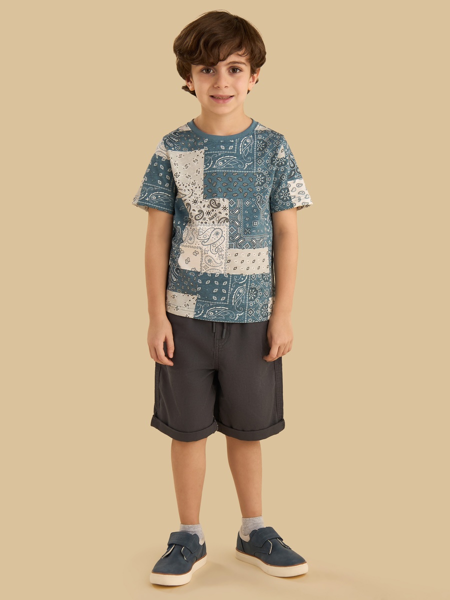 Paisley Print Cotton T-Shirt