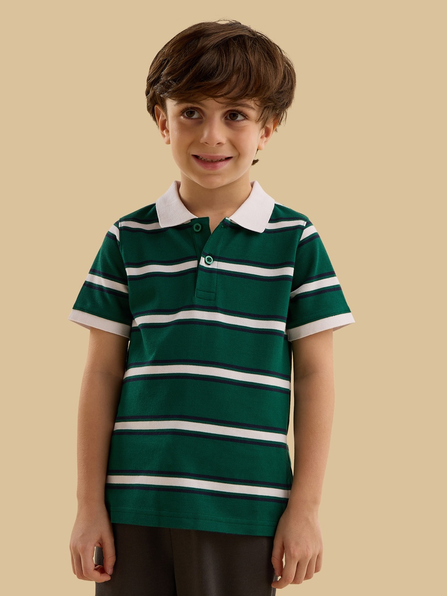 Striped Cotton Polo T-Shirt