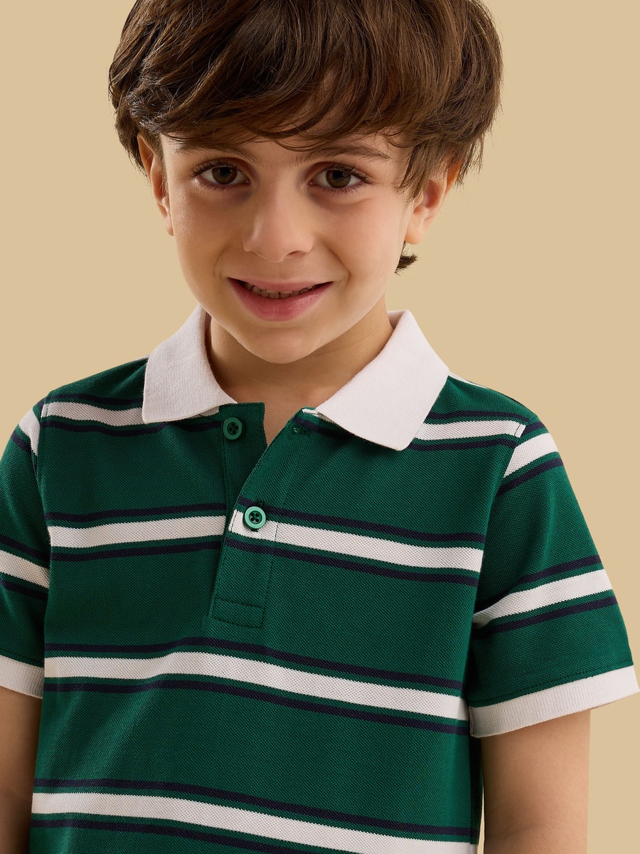 Striped Cotton Polo T-Shirt