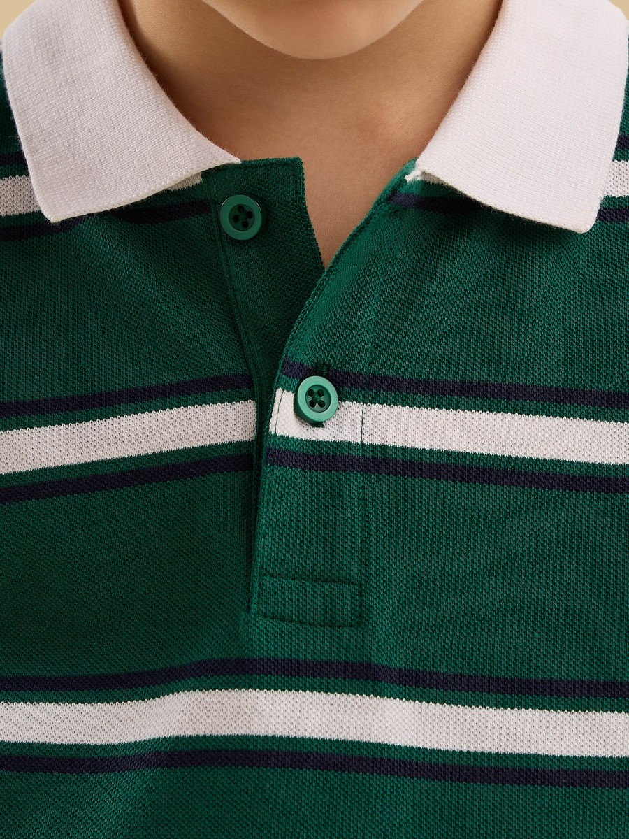 Striped Cotton Polo T-Shirt